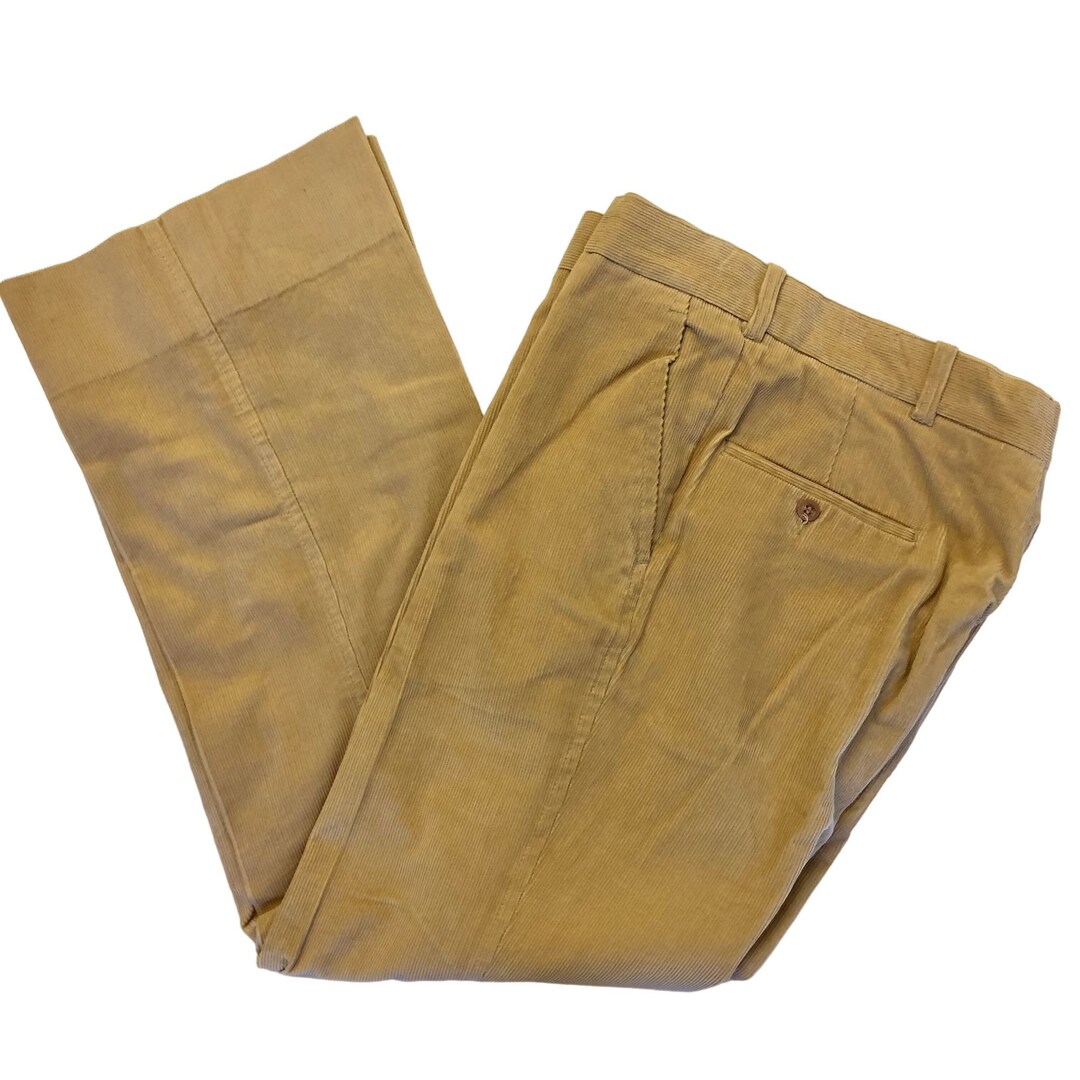 Vintage 70's Men Tan CORDUROY Mod Pants BELL BOTTOM Cords Etsy