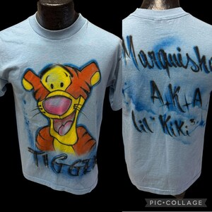 Vintage 90’s BNK Blue TIGGER Air Brushed Marquisha AkA Lil KiKi T Shirt USA M
