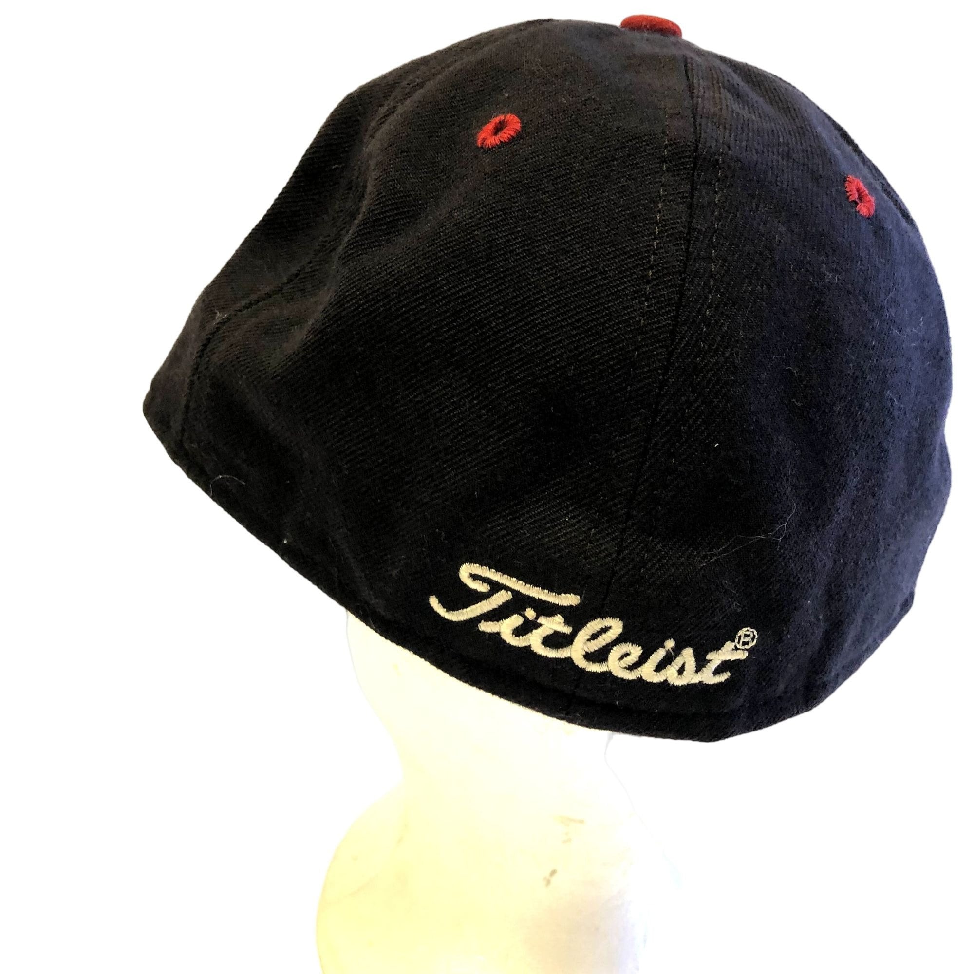 Vintage 80's New Era 5950 Titleist FJ Hat Red Blue 100% WOOL