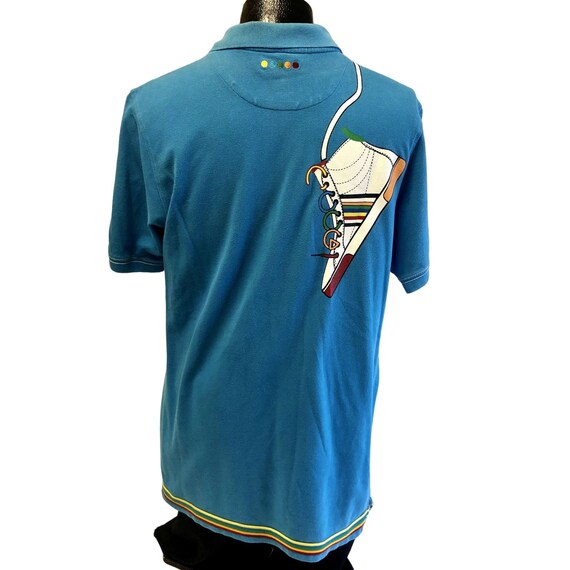 Vintage Y2K COOGI AQUA Blue RAINBOW Stripe Streetwear Sneakers