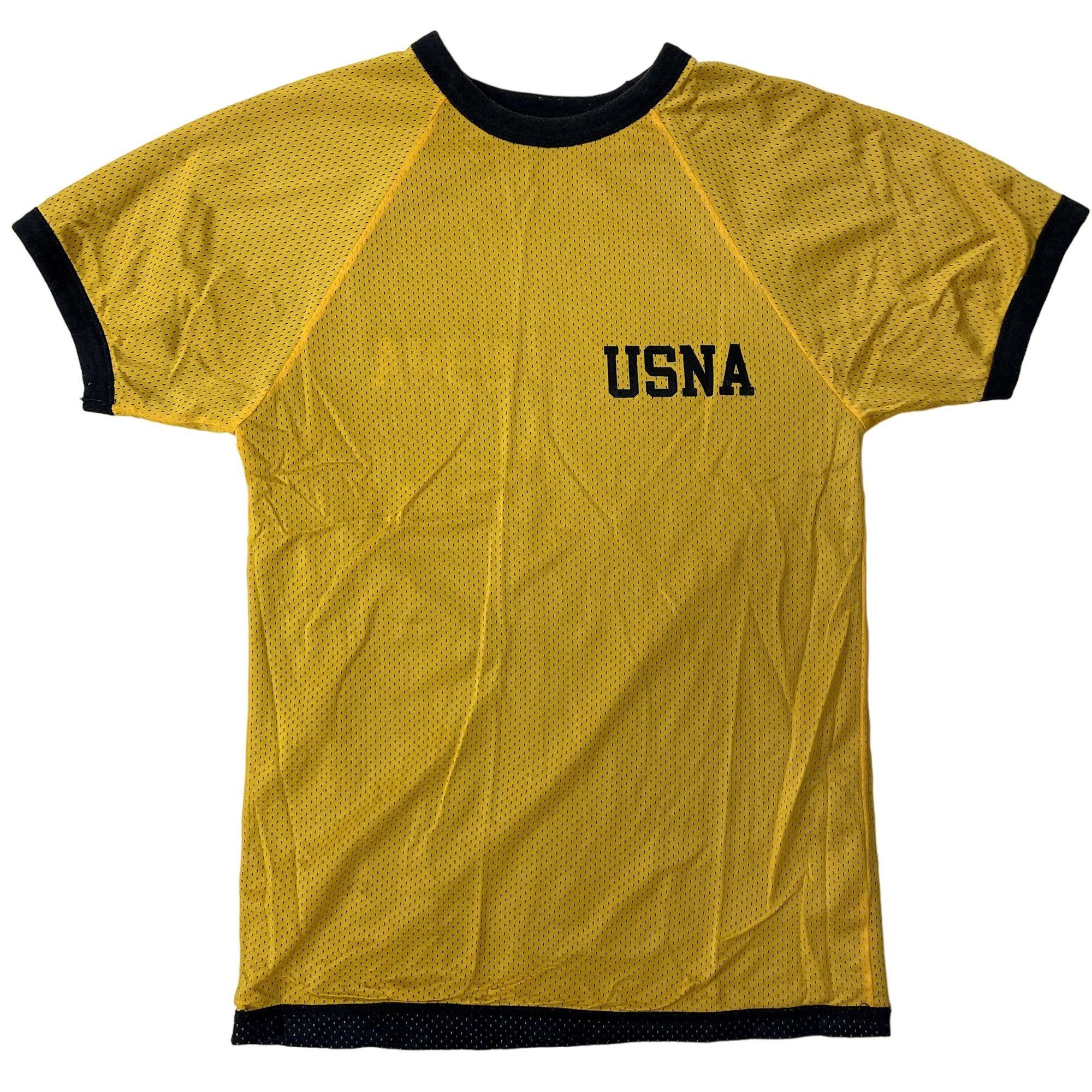 シャツ 80s usna football shirt Vintage 80's US Navel Academy USNA Navy Yellow REVERSIBLE