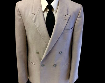 NoS New Vintage 50's Style Men Gray Silver Double Breasted Sport Coat ATOMIC Fleck Jacket ROCKABILLY VLV Vegas Blazer 38 R