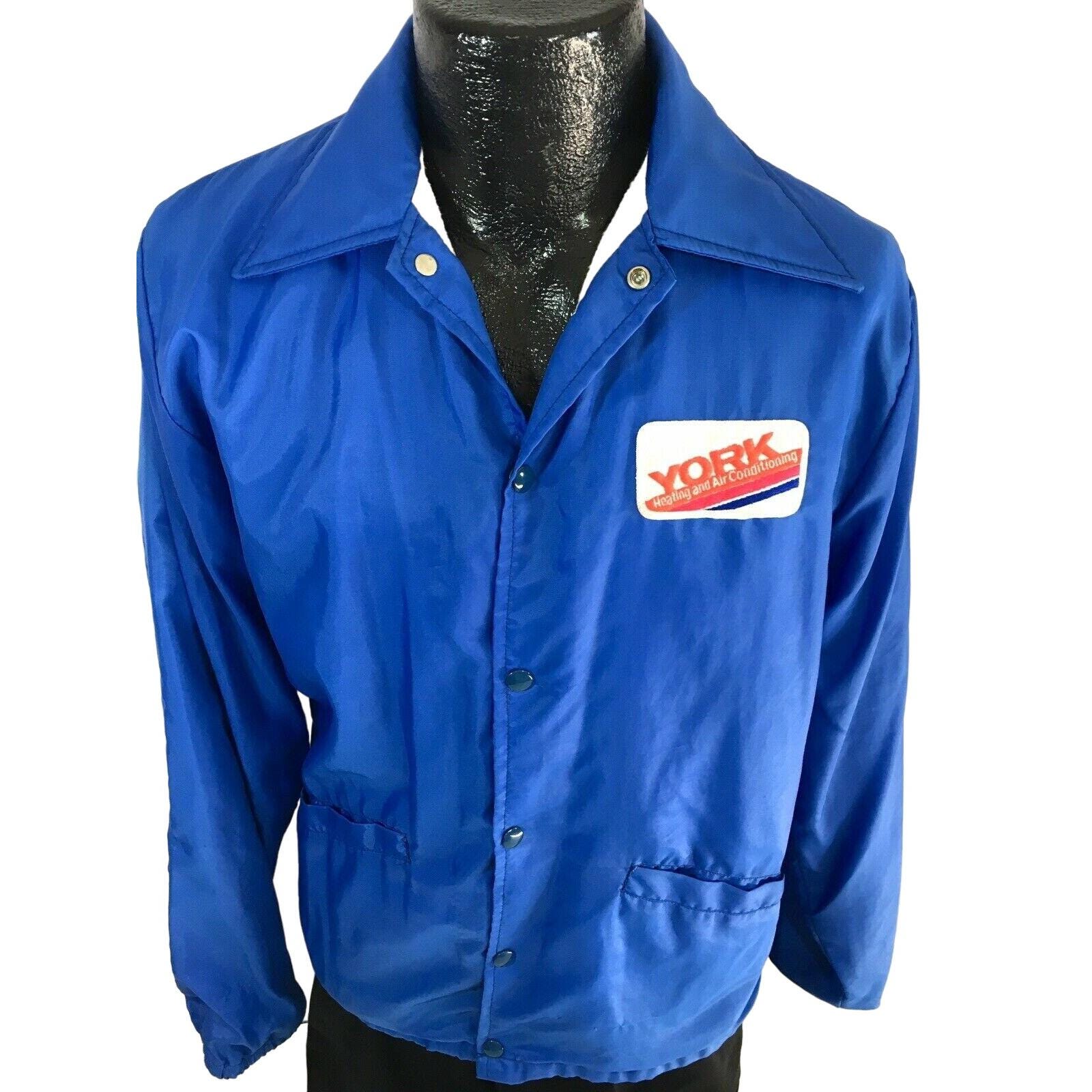 Vintage 70 80's Holloway Men Blue Nylon YORK Heating AC Air