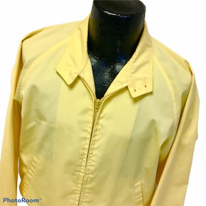 Vintage des années 70-80 Lakeland hommes jaune coupe-vent Harrington Bomber Jacket Ricky Golf Preppy Coat 40