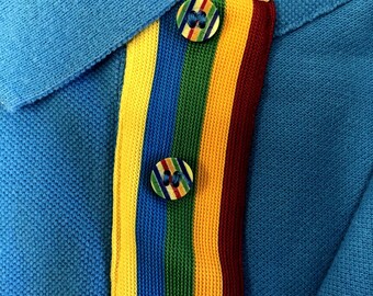 Vintage Y2K COOGI AQUA Blue RAINBOW Stripe Streetwear Sneakers
