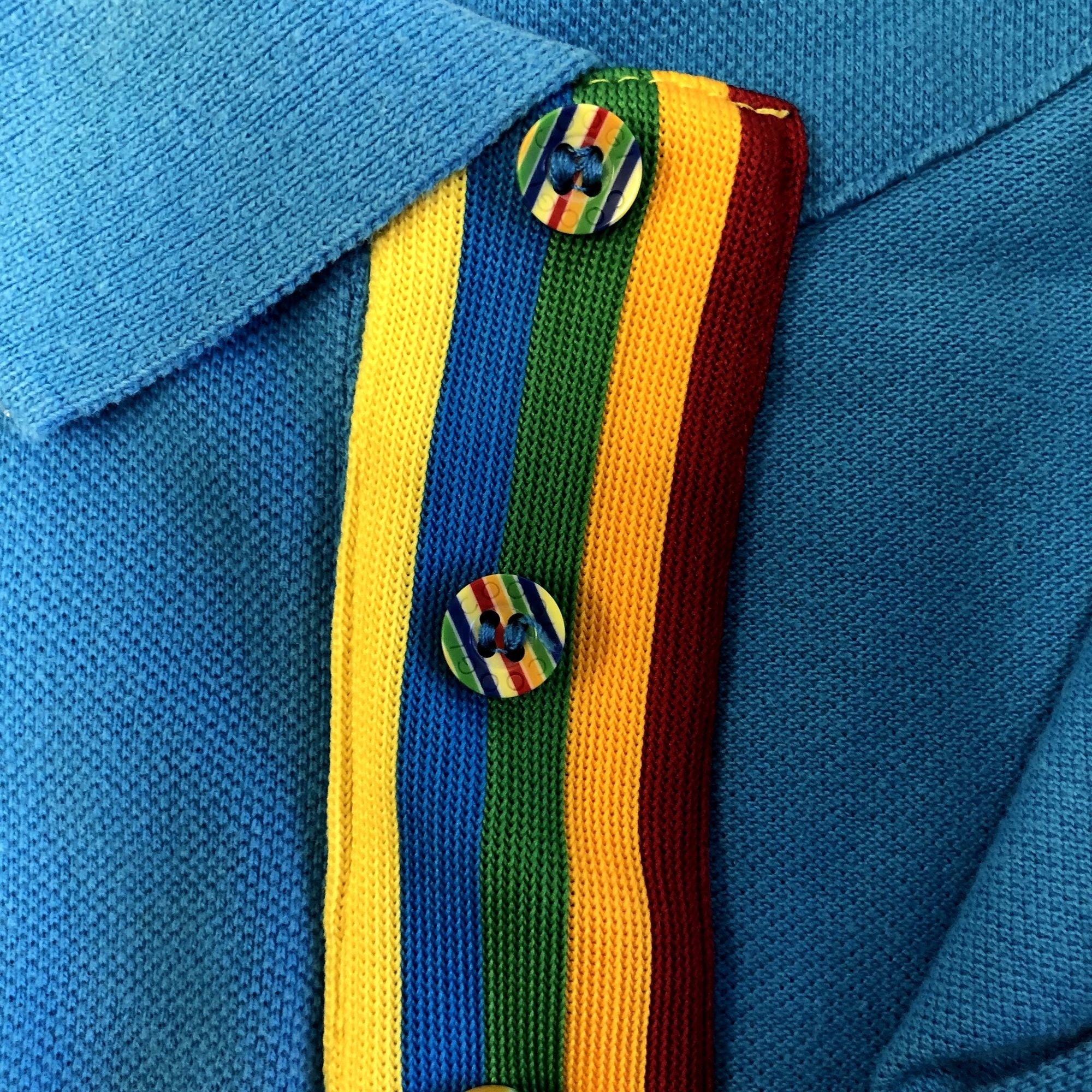 Vintage Y2K COOGI AQUA Blue RAINBOW Stripe Streetwear Sneakers
