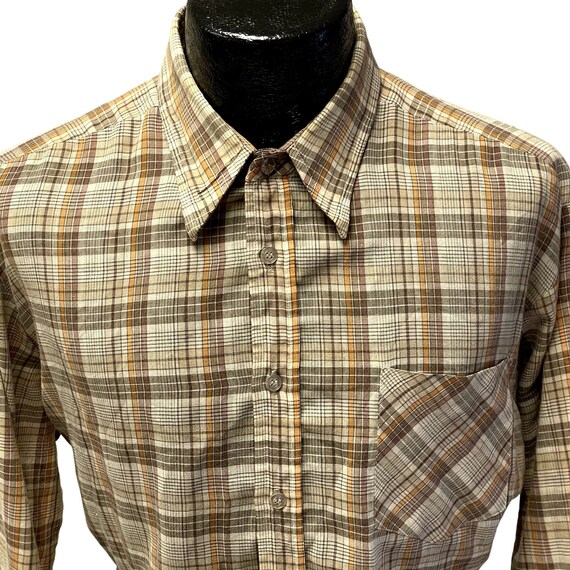 Vintage 60's Wedgefield Men's Brown Orange PLAID … - image 2