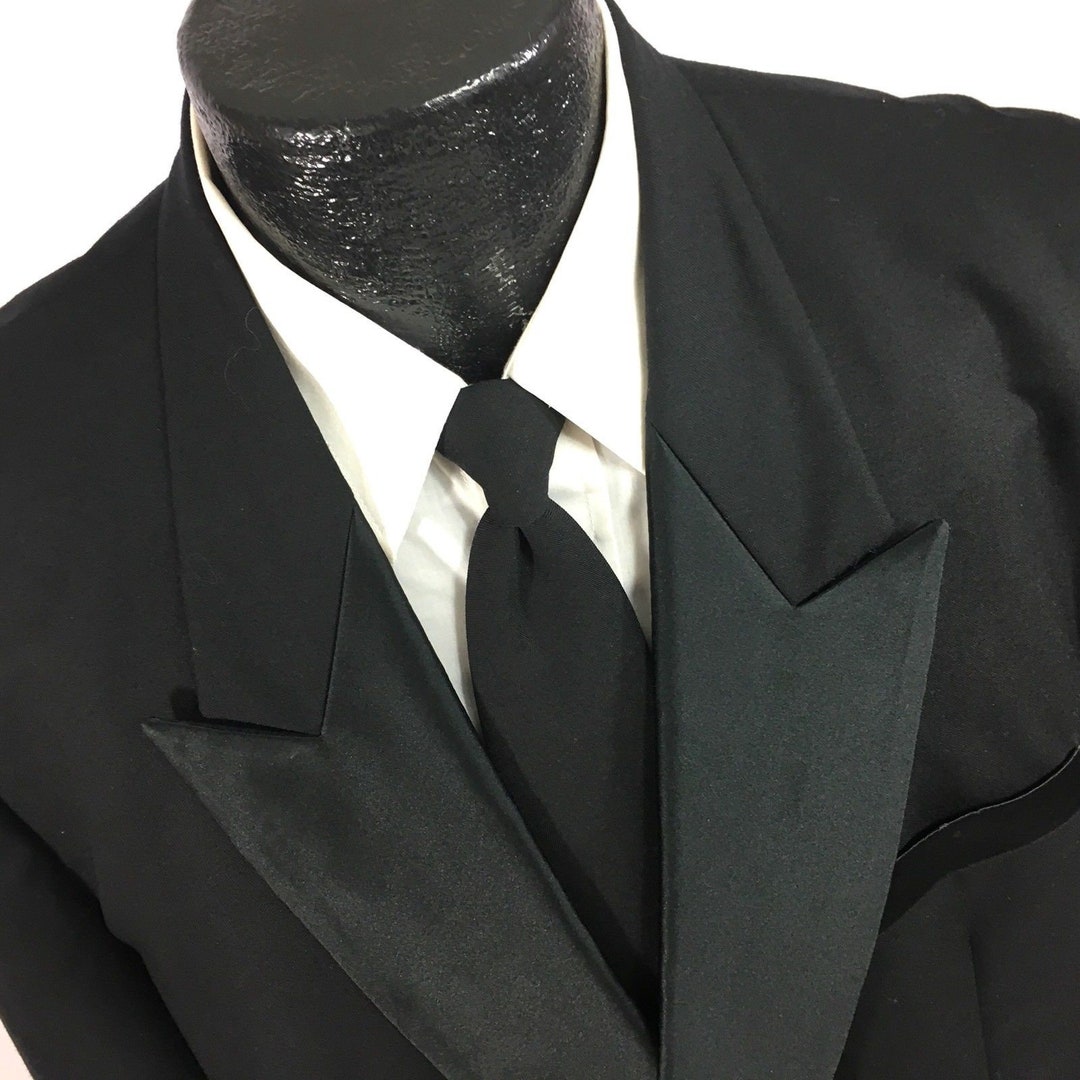 BESPOKE Men Black D/B Sport Coat Double Breasted Wedding Tuxedo FORMAL ...