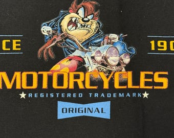 Nos Vintage 90's HARLEY DAVIDSON Looney Tunes Tank Top TASMANIAN