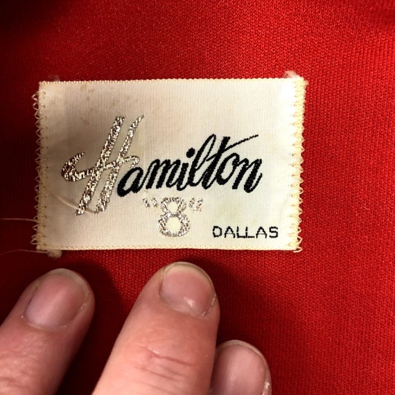 Vintage 70's Hamilton 8 Solid Christmas Red DEEP … - image 5