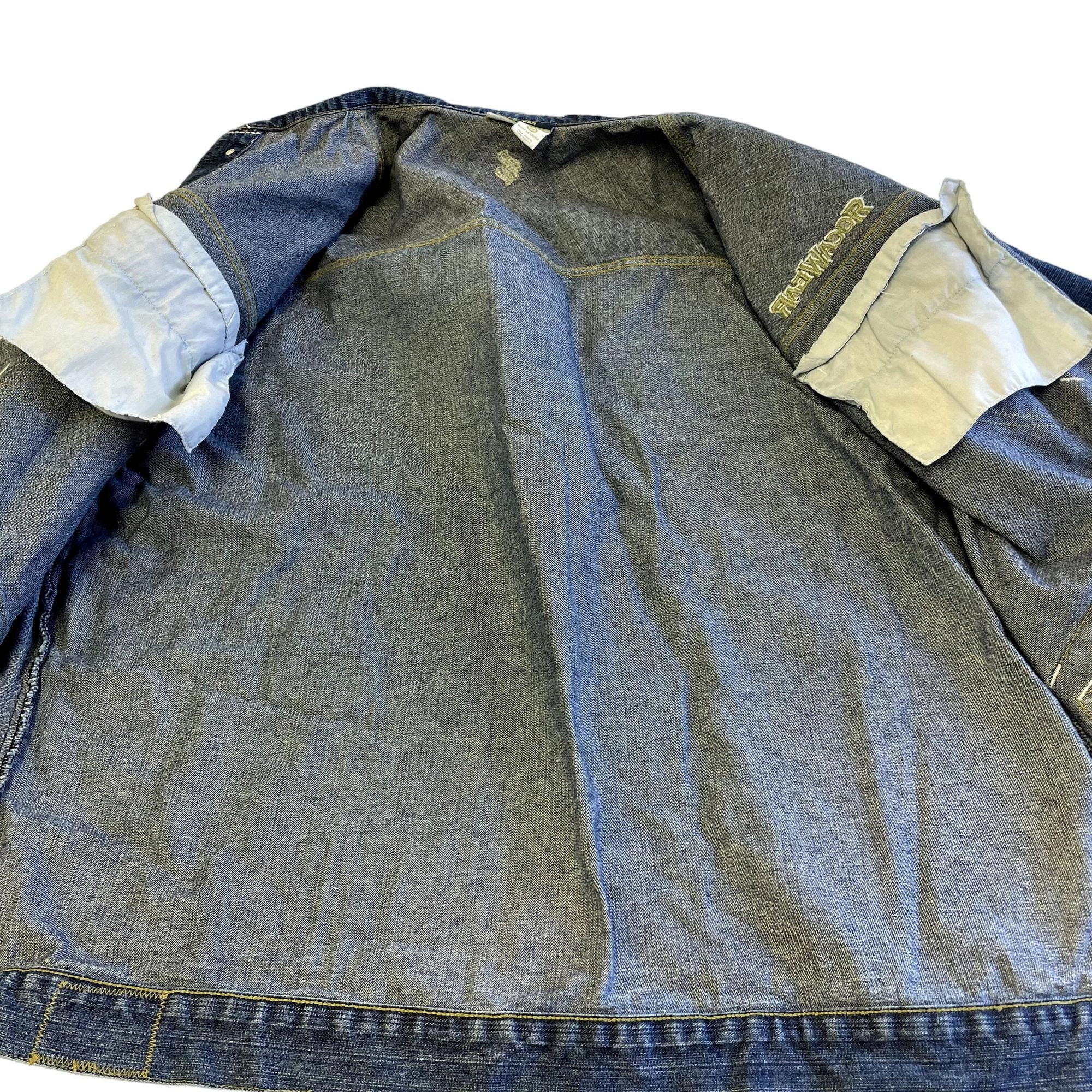 roca wear ジャケット Vintage 90's ROCAWEAR Men Blue Jean 4 Pocket DENIM Shirt Hip