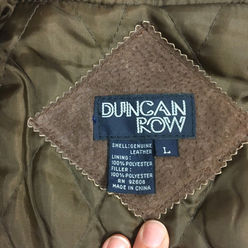 Vintage Duncan Row Men Brown Suede ROUGHOUT Leather Jacket | Etsy