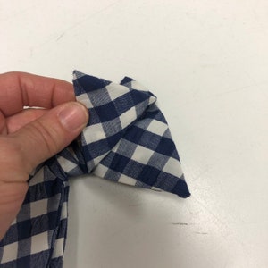 Vintage 40s Mens Navy Blue White CHECK Checkered Bowtie Rockabilly SWING Bowtie image 5