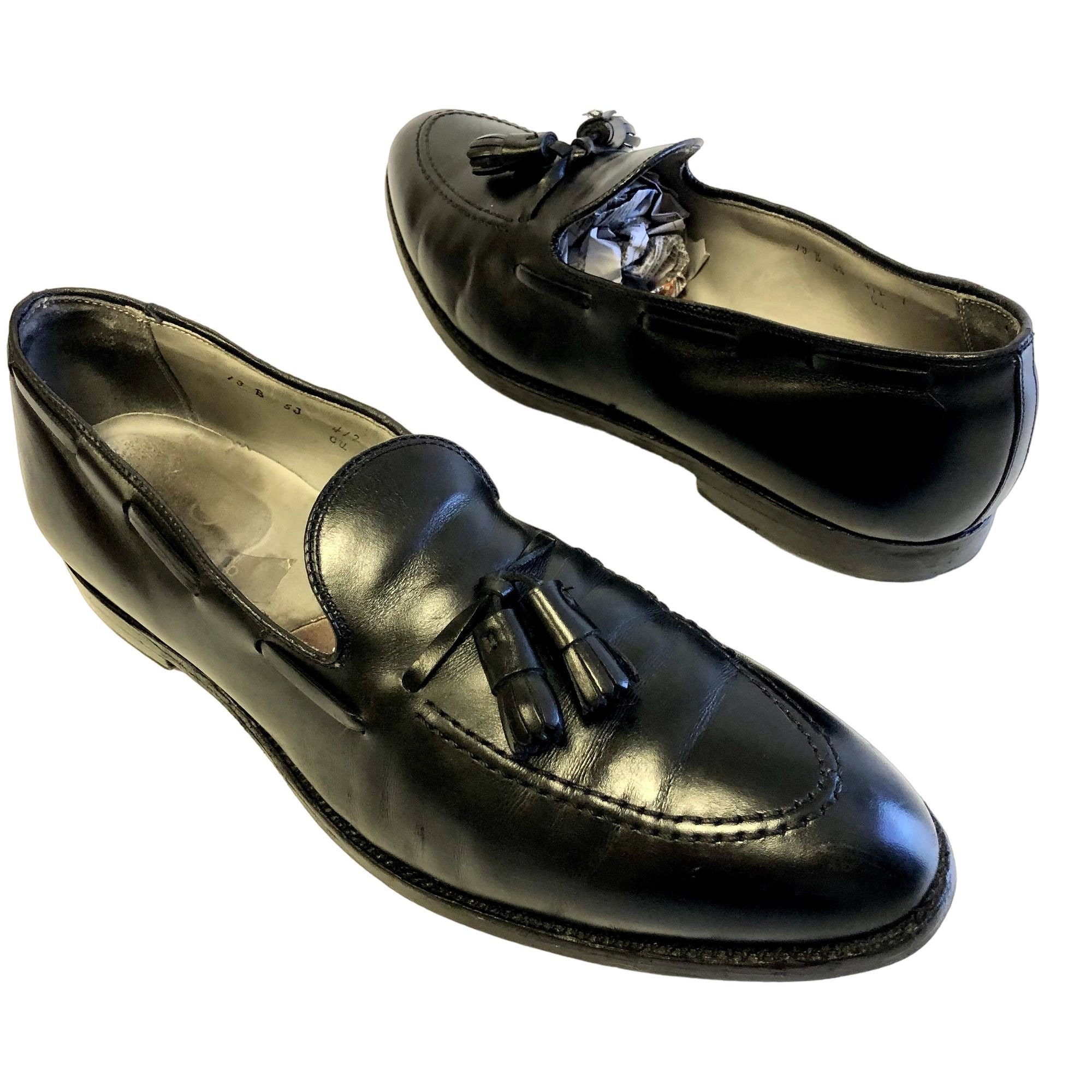 Alden Fringe Kiltie Loafers Men Size 12 B/D Black Leather Slip On Apron Shoes Vintage ALDEN Men main image 4