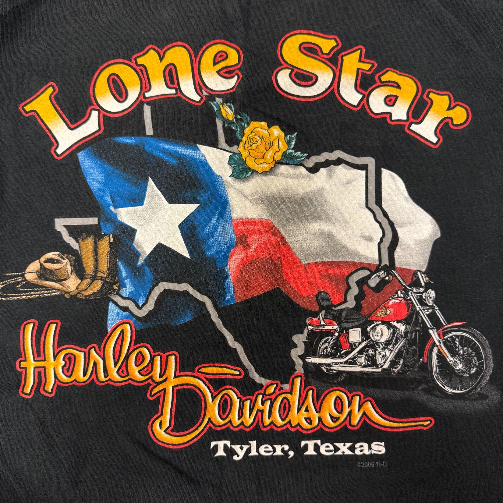 Vintage Harley Davidson Motorcycle LONG STAR State Yellow Rose