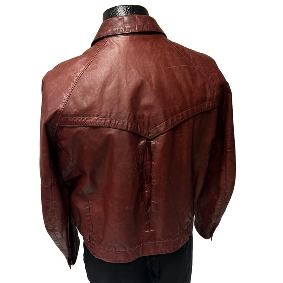Vintage Lakeland Men Oxblood Leather Bomber CAFE … - image 3