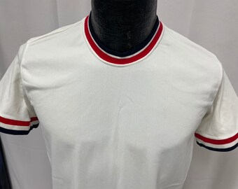 Vintage Rawlings 50 60's Men Red White Blue RINGER Shirt USA Made