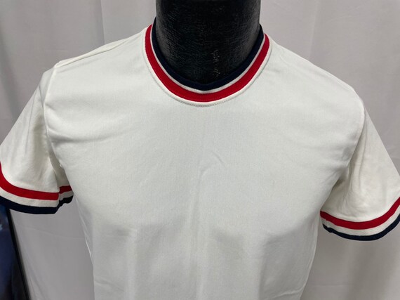 Vintage Rawlings 50 60's Men Red White Blue RINGER Shirt USA Made