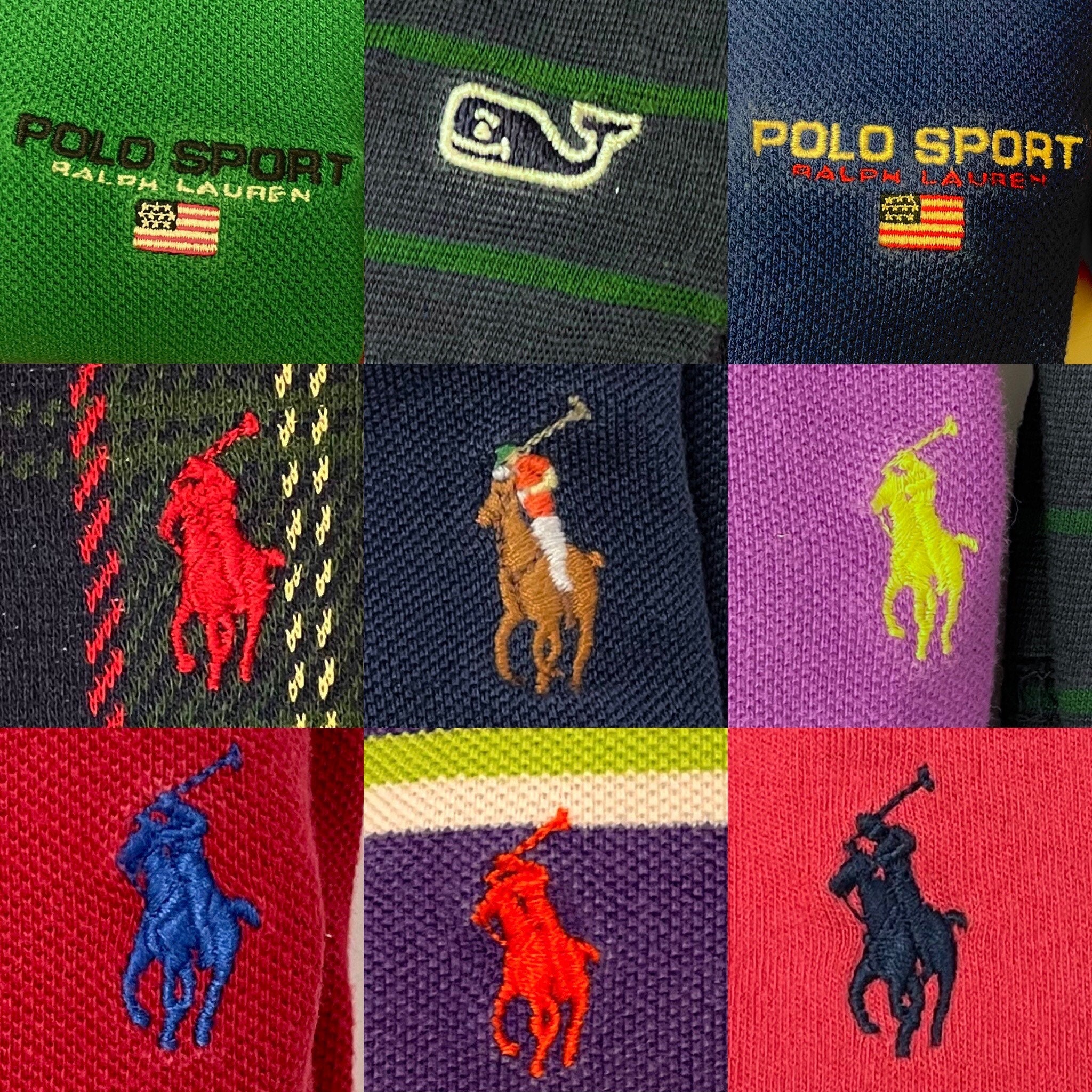 of 9 Ralph Lauren POLO Shirts Mens Vintage 90's Pony - Etsy