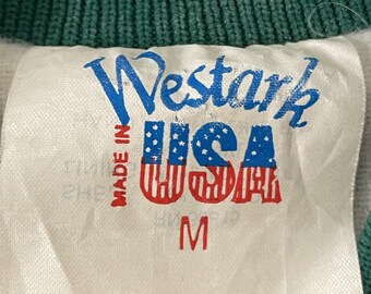 Vintage 80's Westark USA Men's SHINY Green Bomber AME 1989 State