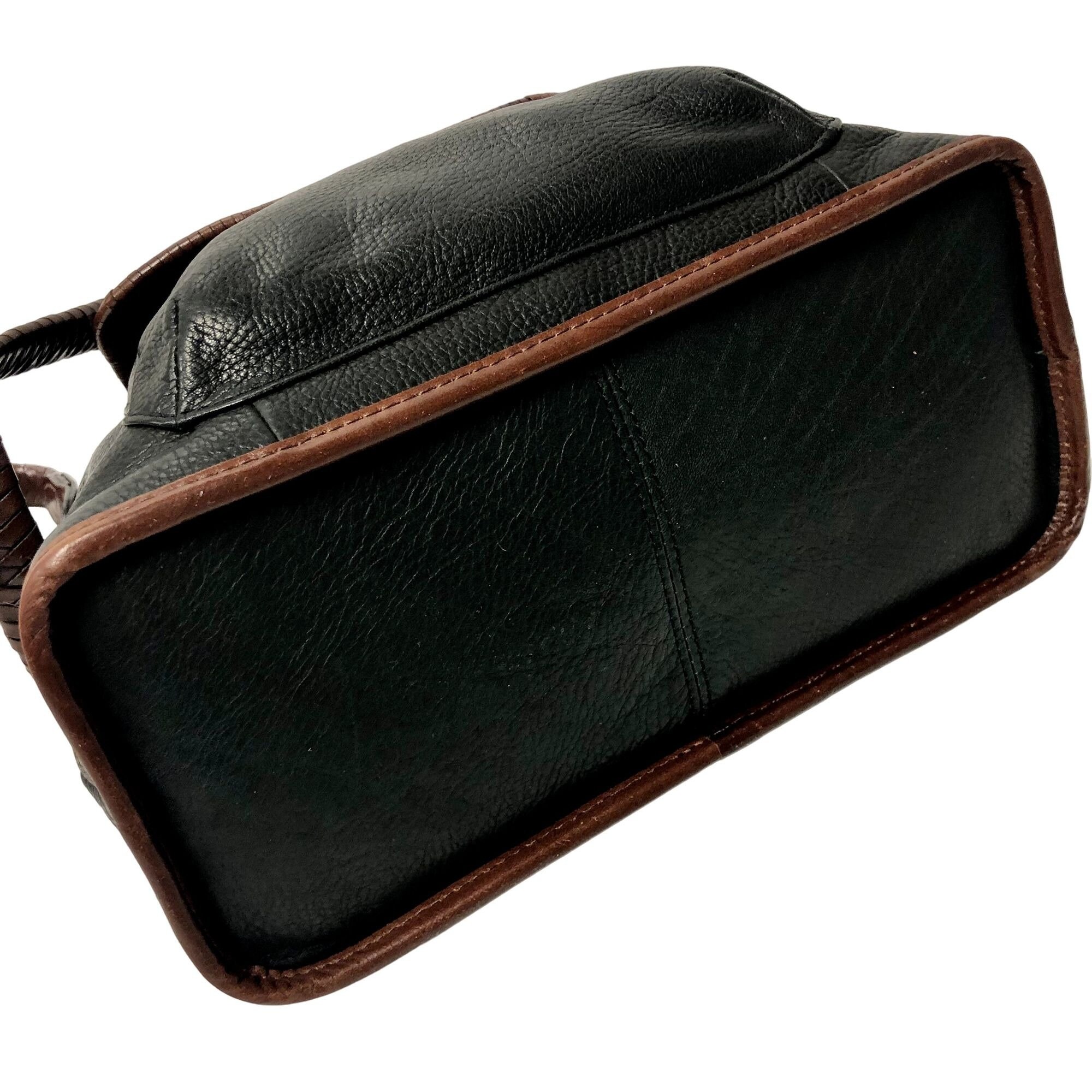 Fossil 1954 Black PEBBLED Soft Leather Hand Bag BUCKET  display picture 1