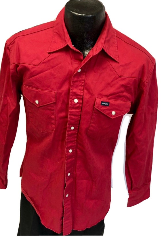 Vintage Wrangler Red Cowboy Western Men's Brush P… - image 1