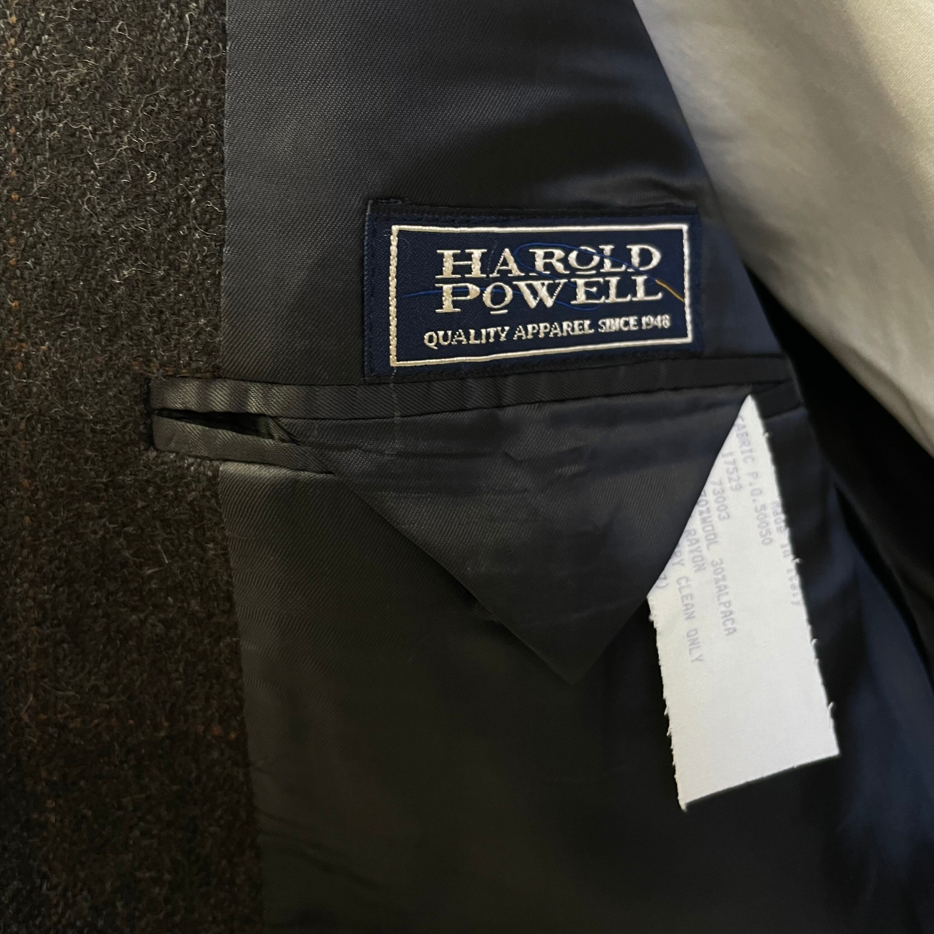 Harold Powell Black Herringbone Sport Coat Brown Overcheck - Etsy