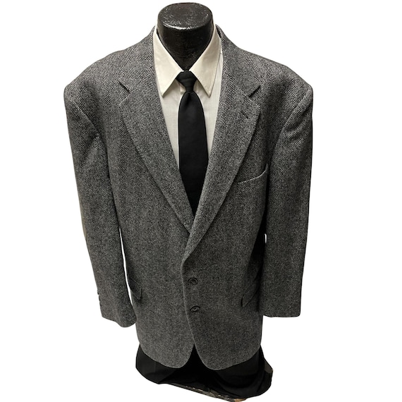 Vintage 80's Repp LTD Men's Gray Sport Coat Wool Herringbone