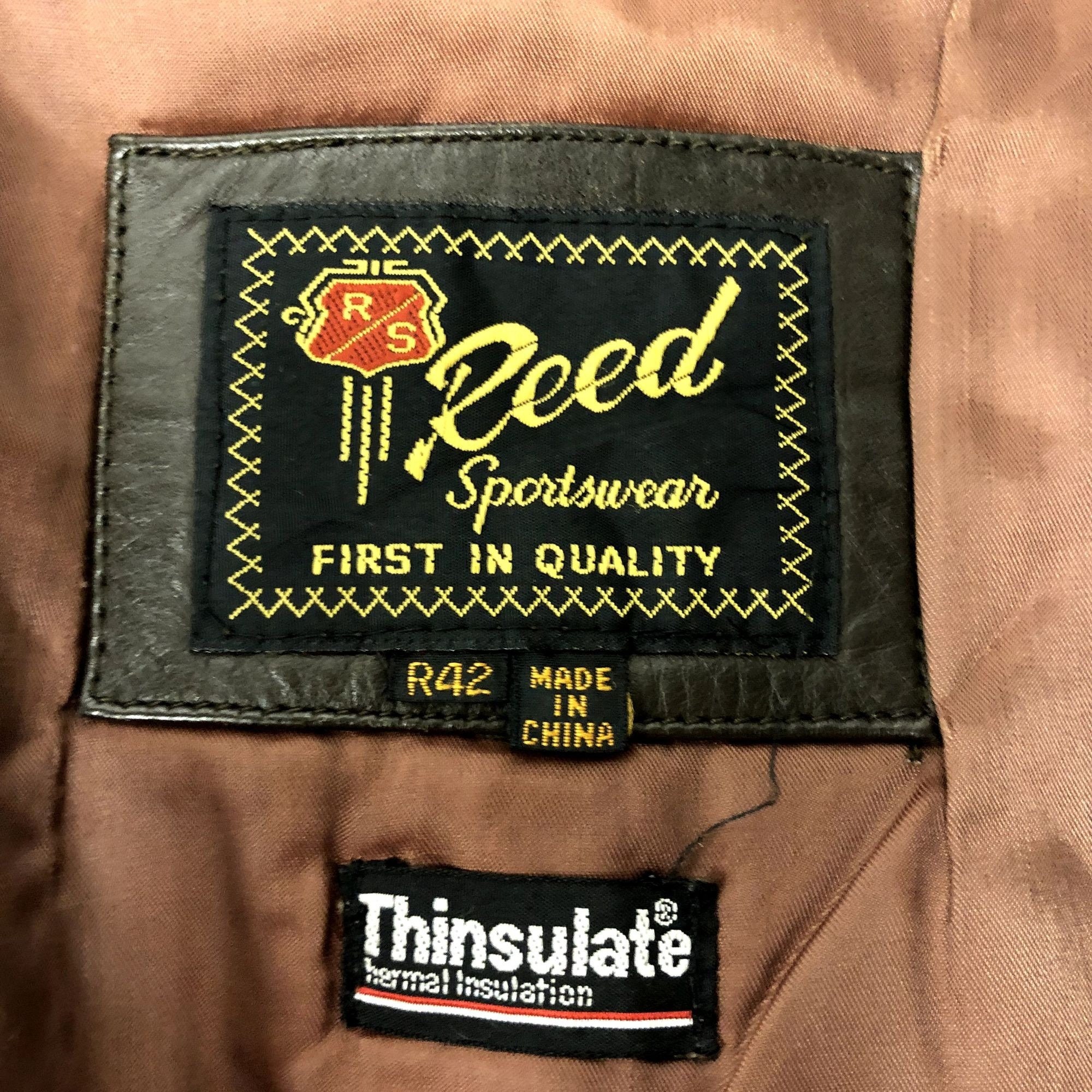 Vintage 80's REED Sportswear Men Brown DISTRESSED Leather Bomber