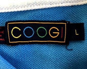 Vintage Y2K COOGI AQUA Blue RAINBOW Stripe Streetwear Sneakers