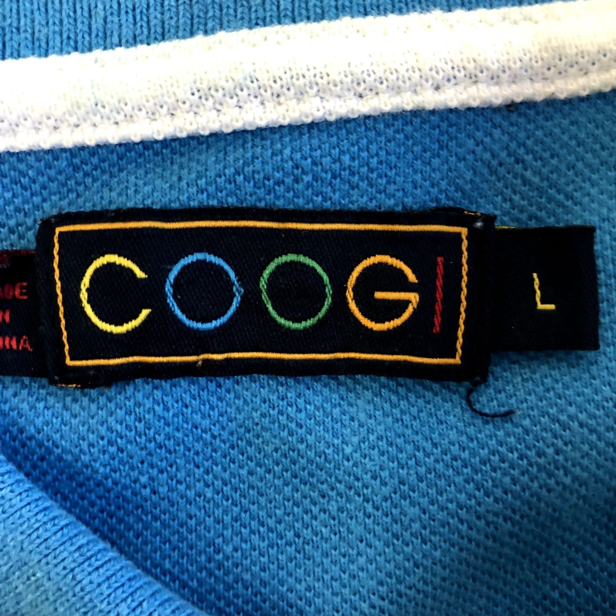 Vintage Y2K COOGI AQUA Blue RAINBOW Stripe Streetwear Sneakers
