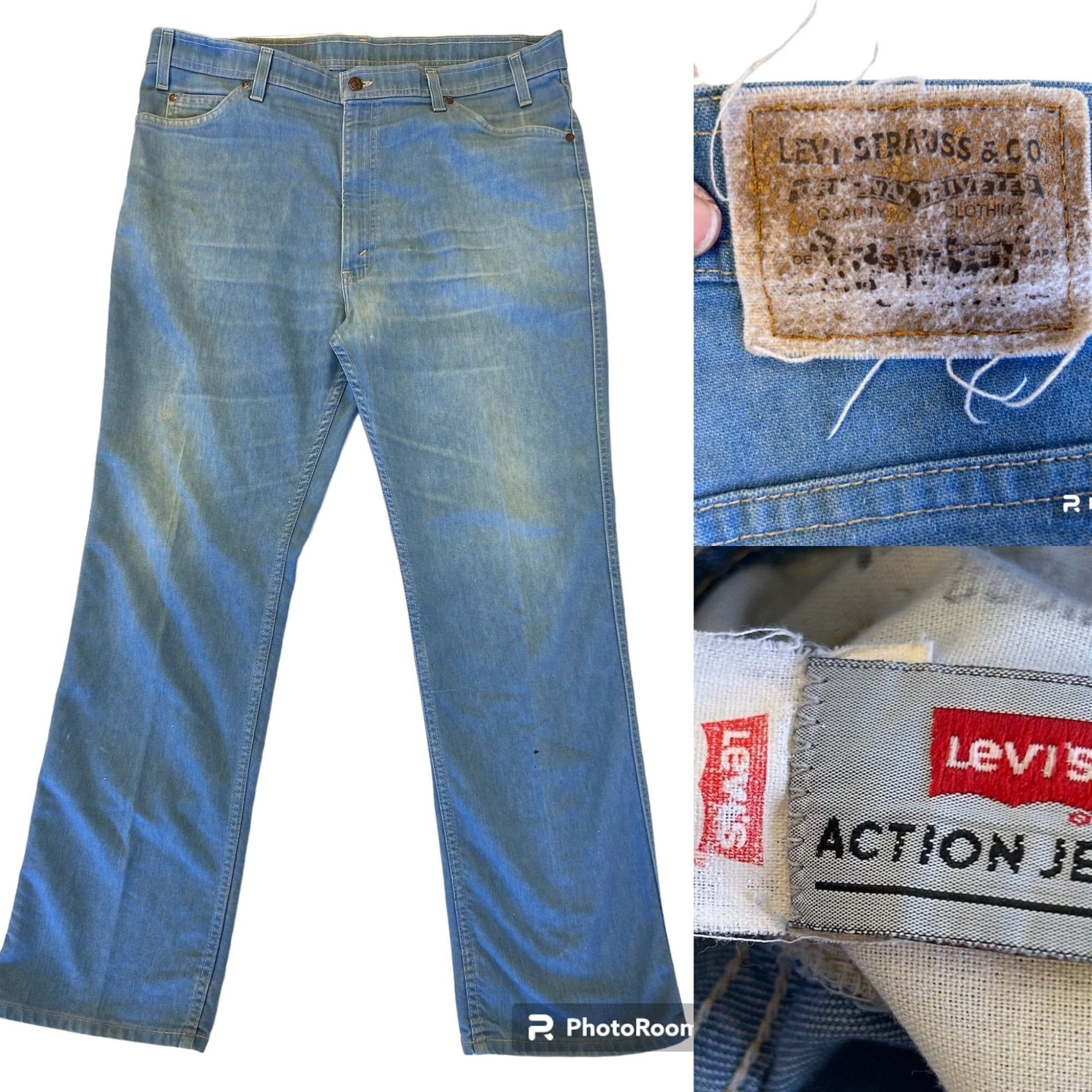80年代 LEVI'S for men action jeans 古着 パンツ Vintage 80\u0027s Levi\u0027s Action Blue Jeans Men DISTRESSED Denim WORK