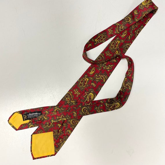 Vintage 40's Joseph Horne Men RED Repp Silk Crava… - image 4