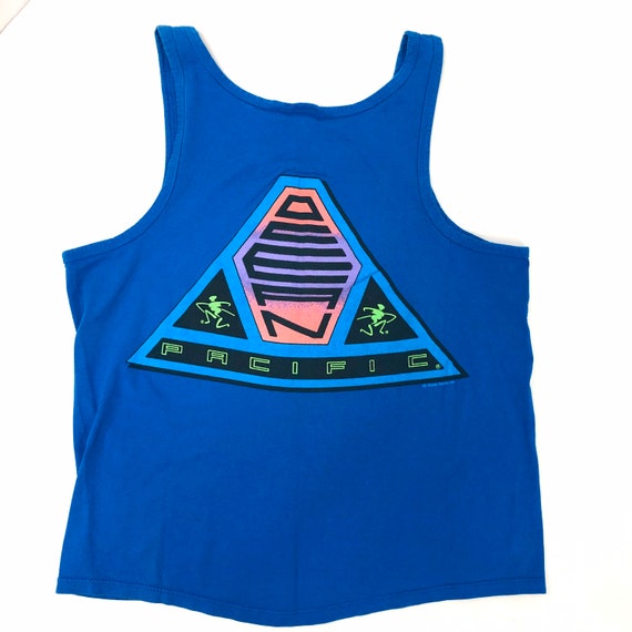 Vintage 1991 Ocean Pacific OP Blue NEON Muscle Tan