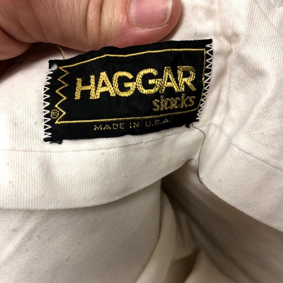 Vintage 70's Haggar Tan White Check MoD BELL BOTT… - image 3