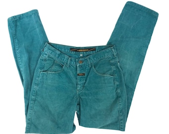 Vintage 90&#39;s Marithe Francois GIRBAUD USA Turquoise Soft Jeans Hip Hop Denim Pants 29