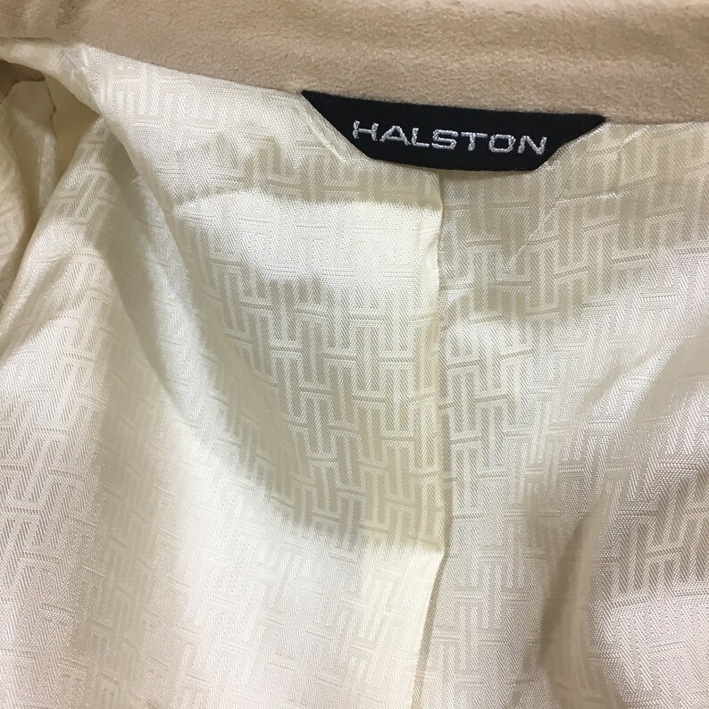 Vintage Halston Men Natural Beige Sport Coat Halsuede DINNER Jacket ULTRA SUEDE Blazer 40 L