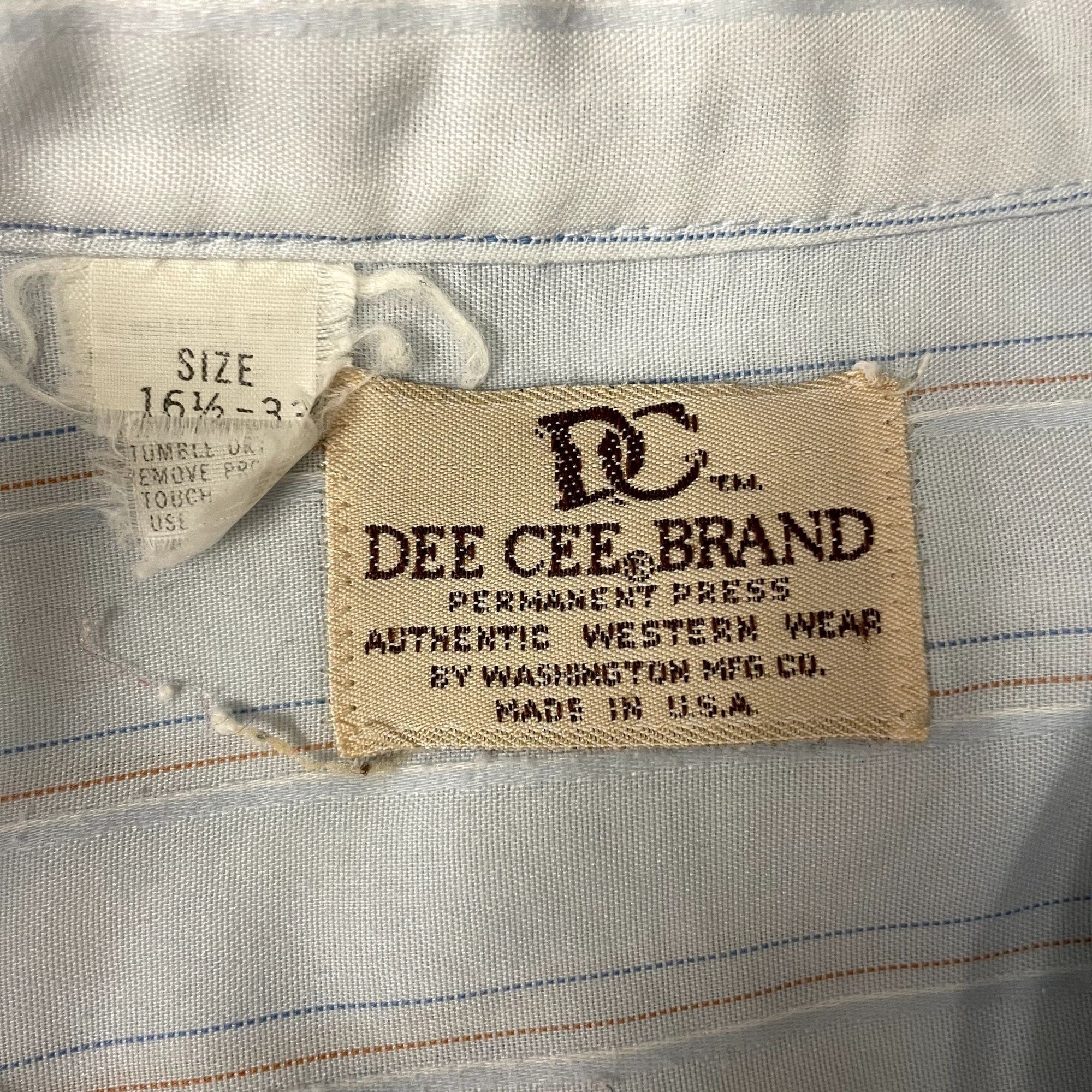 Vintage 80's DC Dee Cee Brand Pastel Blue Stripe Cowboy Western