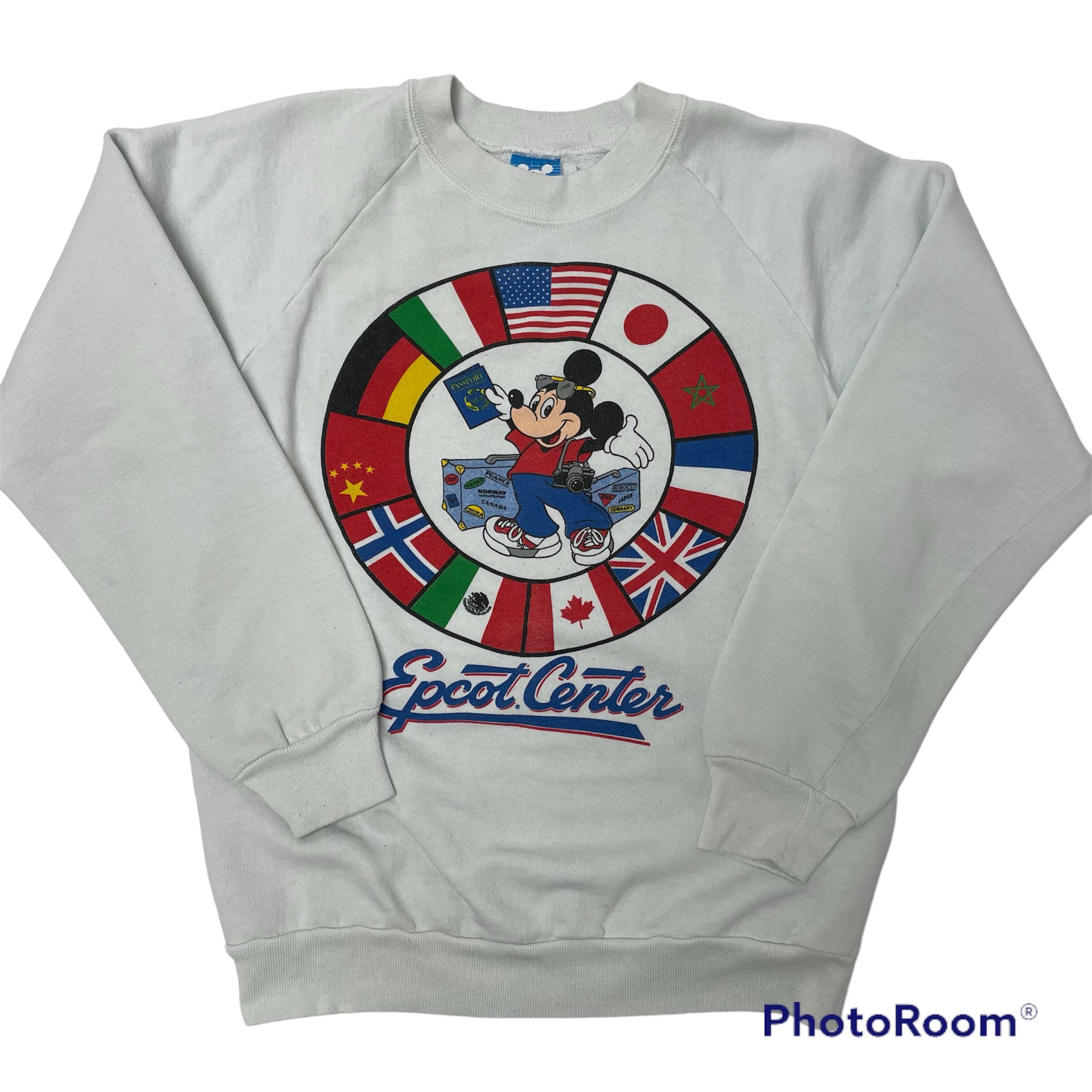 Vtg 80's Walt Disney World EPCOT Center Mickey Mouse RAGLAN 50/50