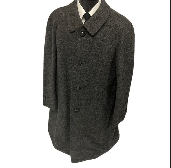Vtg WeYrer LODEN Men Charcoal Thick Heavy WOOL Ov… - image 1