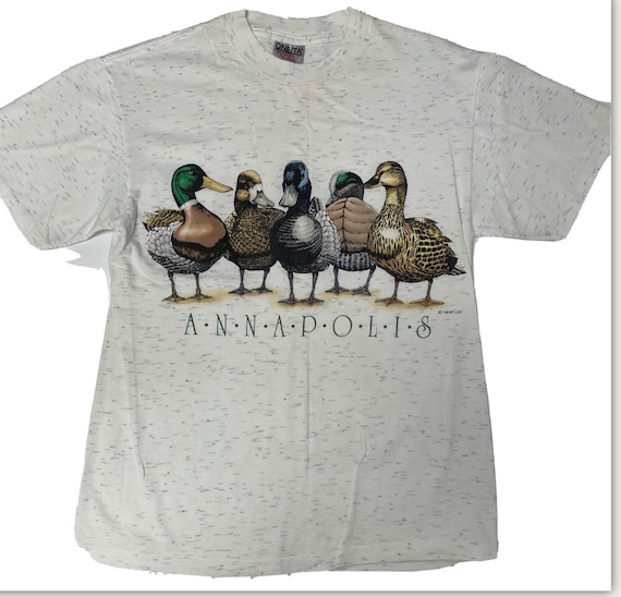 Vintage Oneita DUCKS 80 90s FRONT BACK All Over Print T
