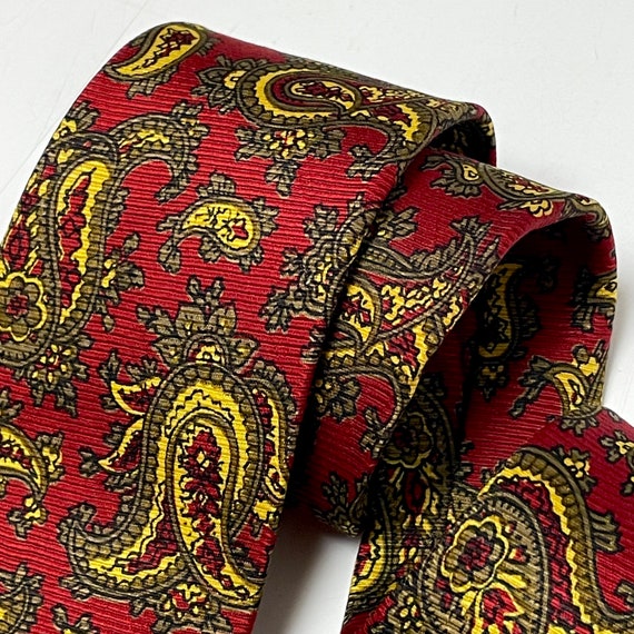 Vintage 40's Joseph Horne Men RED Repp Silk Crava… - image 6