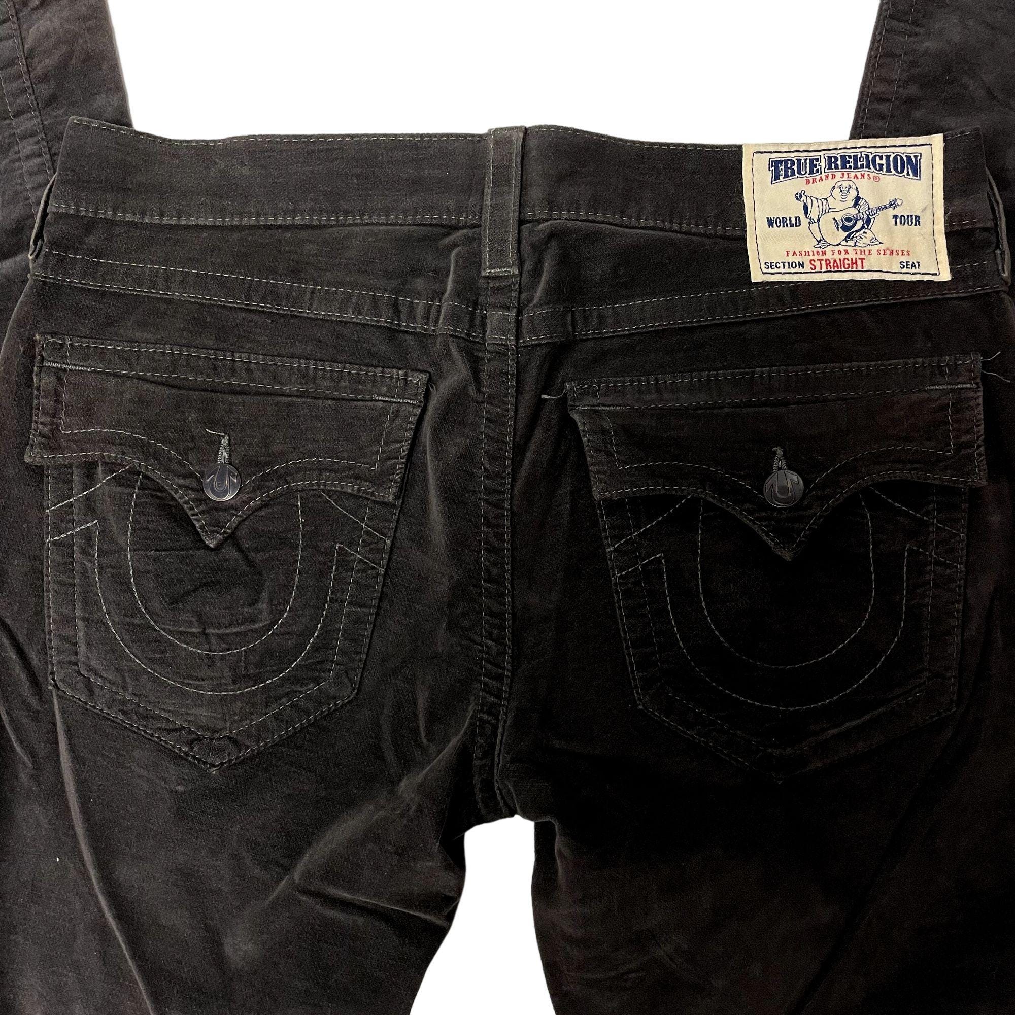 Vintage True Religion STRAIGHT Men's Charcoal Black Velvet