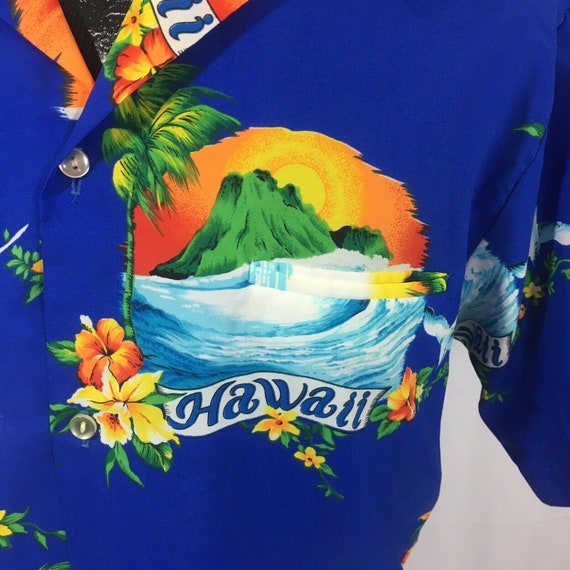 Vintage 80's Shoreline Hawaii Men's Blue Hawaiian… - image 6