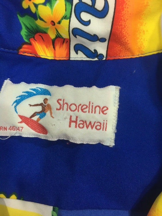 Vintage 80's Shoreline Hawaii Men's Blue Hawaiian… - image 3