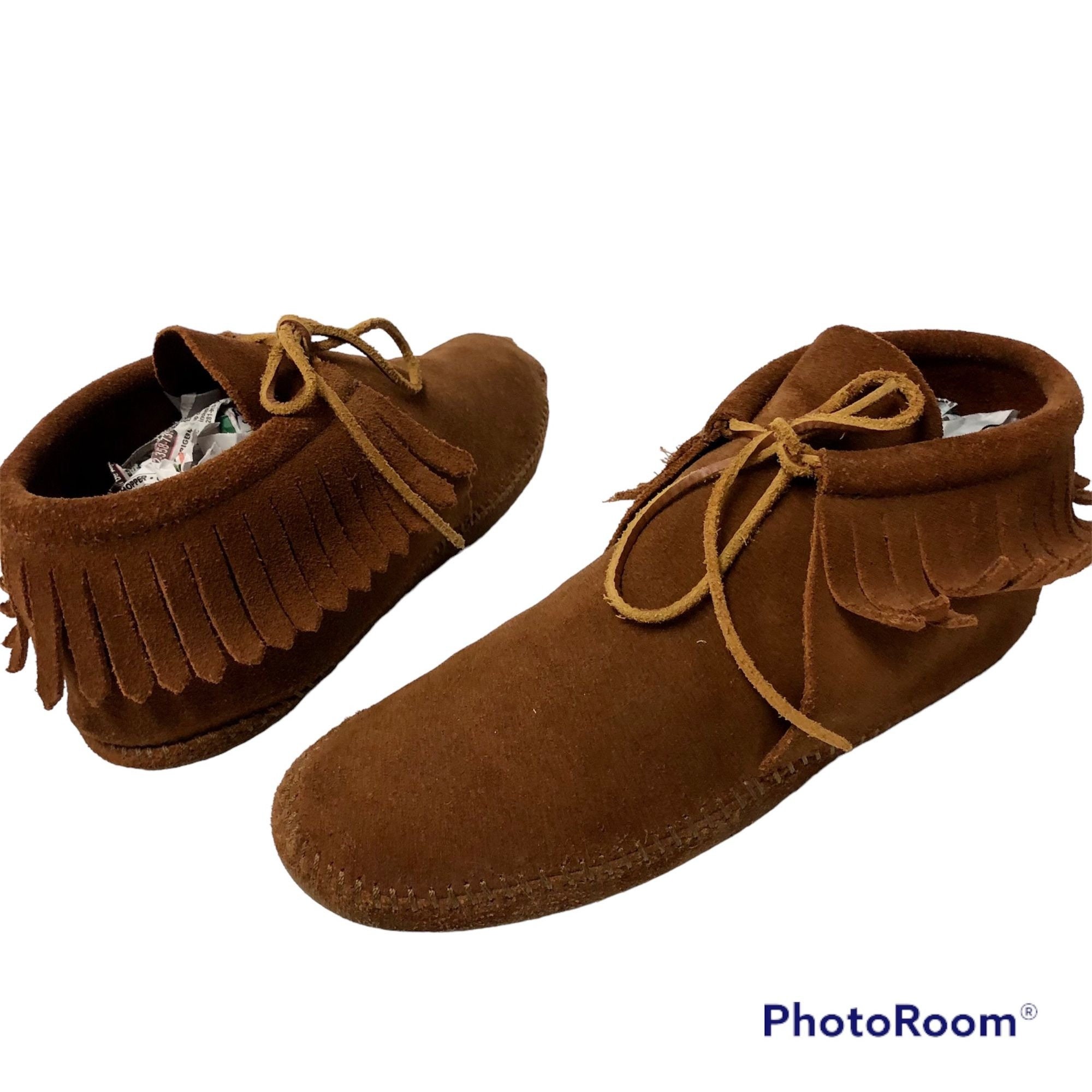 Minnetonka Men's Brown SUEDE Moccasin Leather Soft Sole - Etsy