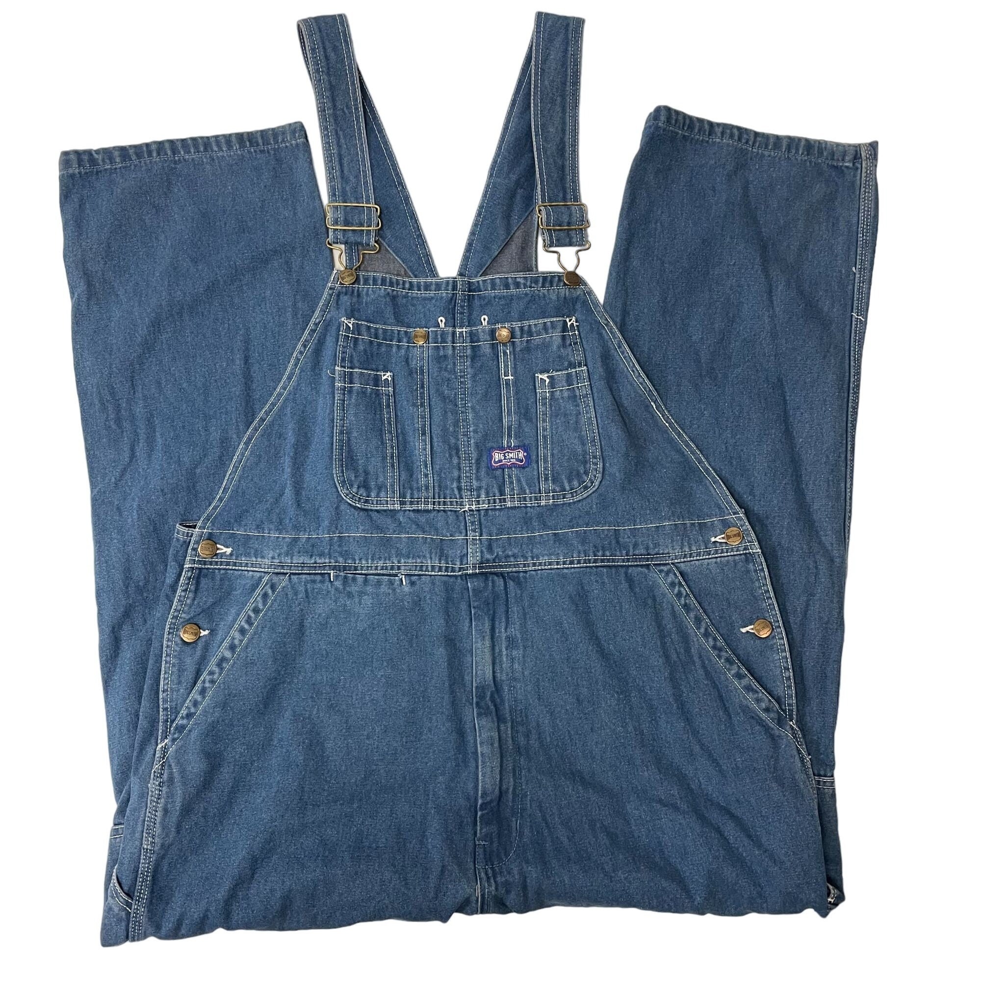 Vintage Big Smith Men Blue Jean FARMER Coveralls Work Shop Vintage Big Smith Men Blue Jean FARMER Coveralls Work Shop