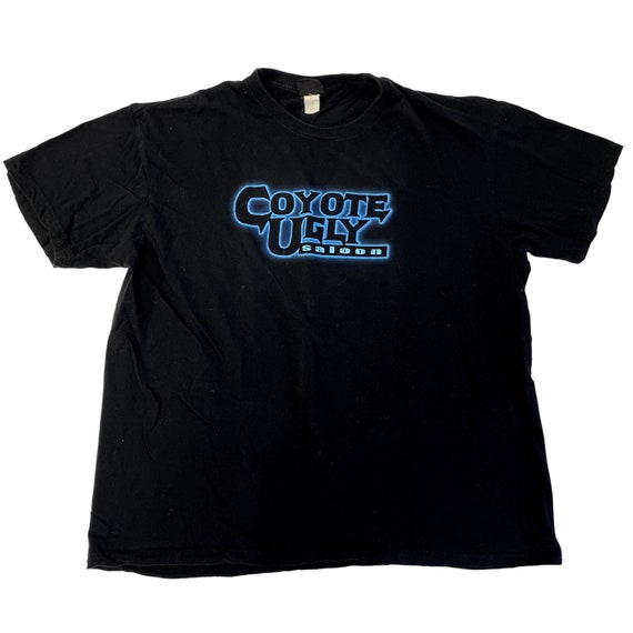 USA製 90's CLUB COYOTE 厚塗り vintage ゲームシャツ Vintage 90's Black Neon COYOTE UGLY Saloon Don't Just Get Drunk T