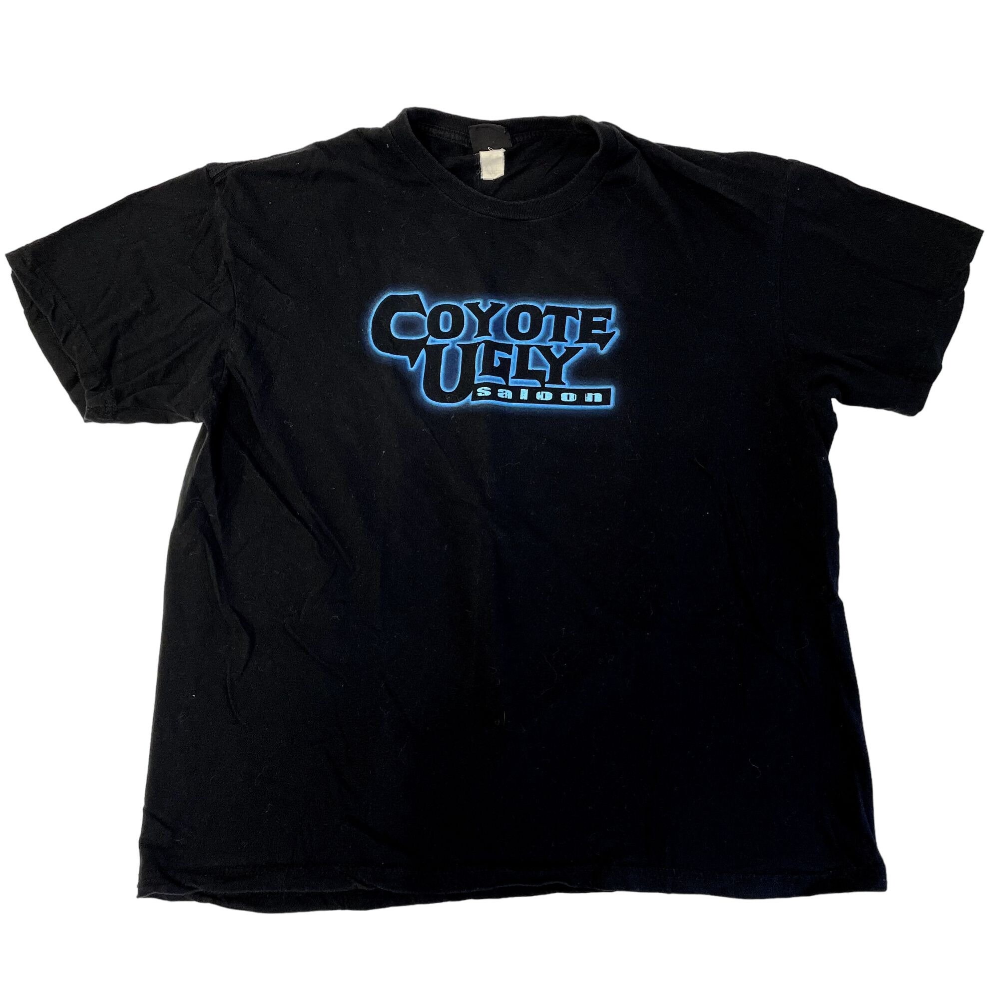 USA製 90's CLUB COYOTE 厚塗り vintage ゲームシャツ Vintage 90's Black Neon COYOTE UGLY Saloon Don't Just Get Drunk T