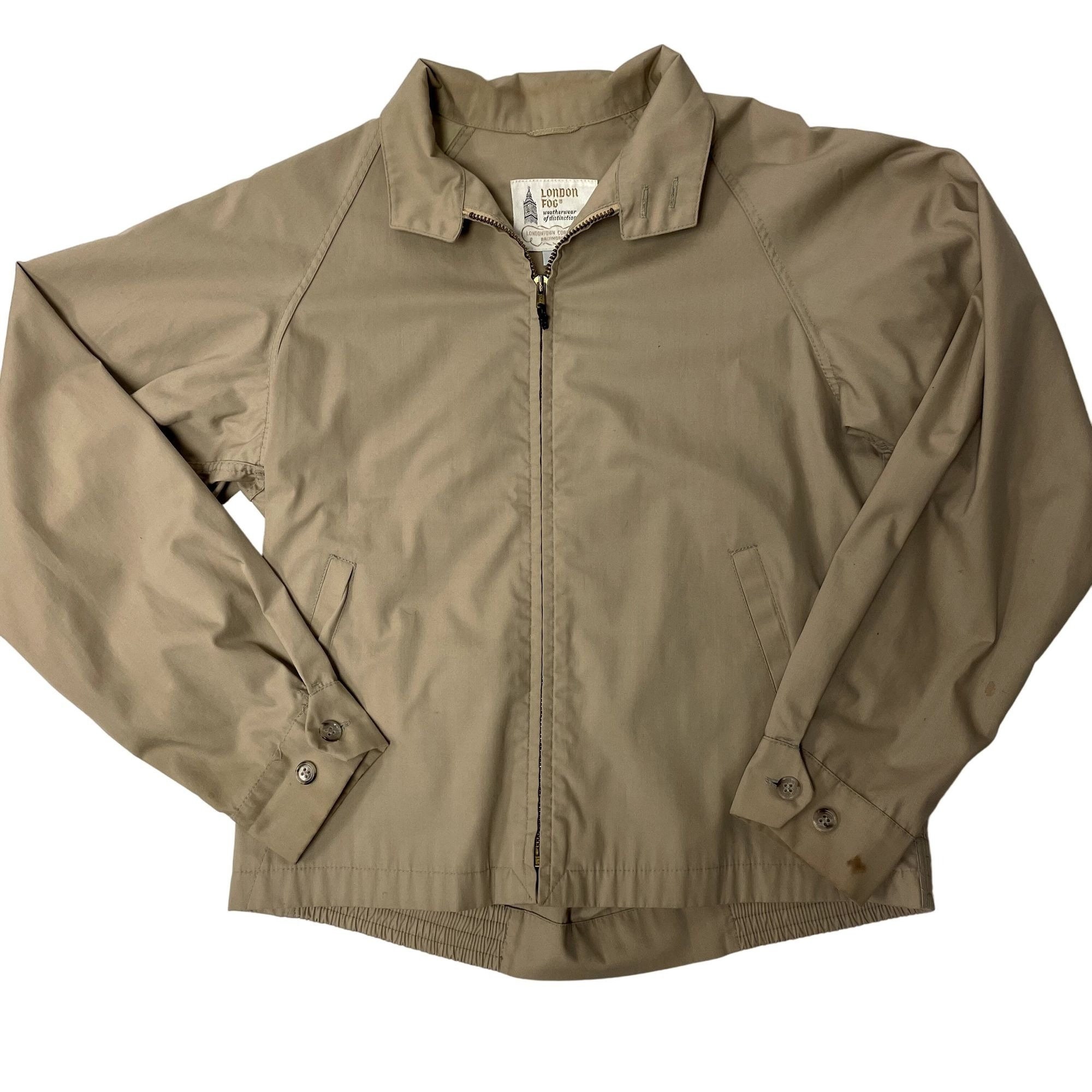 Vintage 80's London Fog Men's Beige Khaki BOMBER Windbreaker Vintage 80's London Fog Men's Beige Khaki BOMBER Windbreaker
